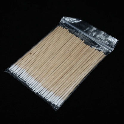 300Pcs Nails Wood Cotton Swab Clean Sticks Nail Polish Remover Art