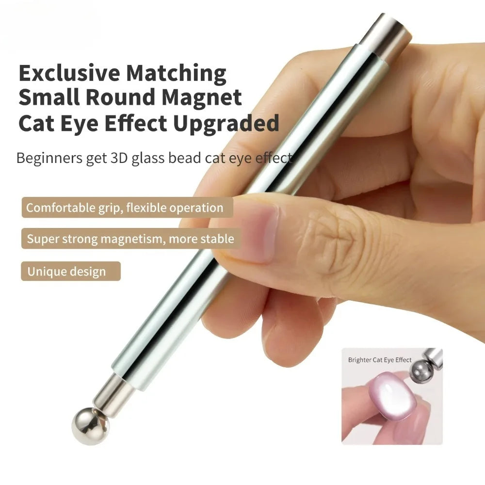 1pc Cat Eye Nail Art Magnetic Tool Cylindrical Stick with Ball Magnet