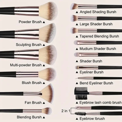 3-20PCS Makeup Brushes Set Soft Fluffy Eyeshadow Foundation Concealer