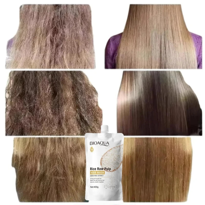 Rice Puree Hair Mask, Penetrates the Hair Core, Replenishes Hair