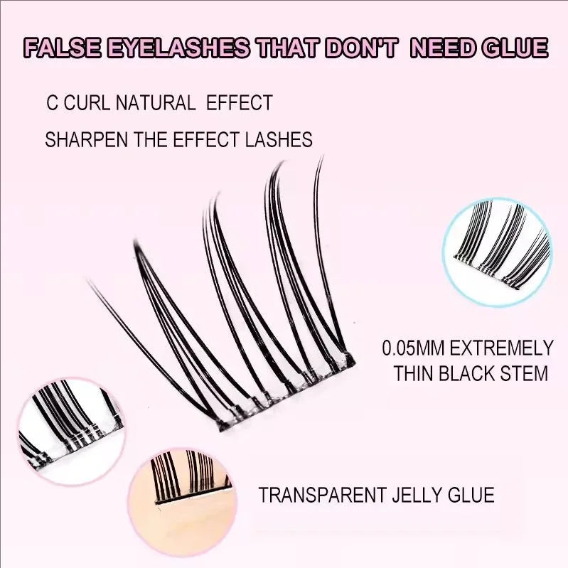 No Glue Needed Idol False Eyelashes Large Capacity 7-9mm Self Adhesive