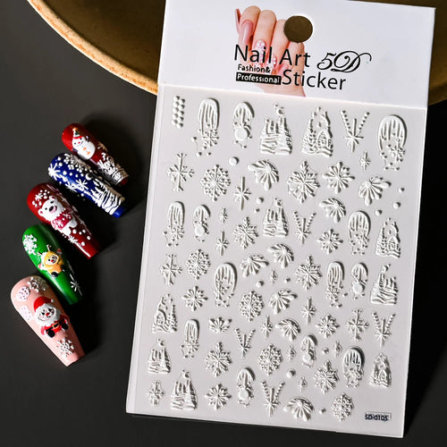 Winter Christmas Atmosphere Nail Stickers Snowman Snowflake Wapiti