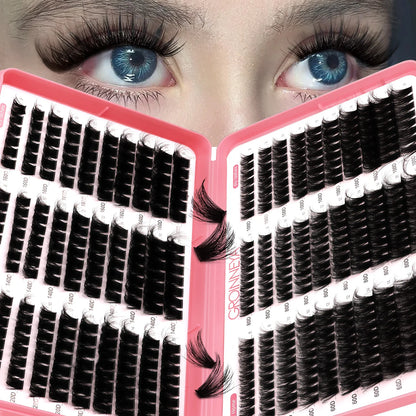 GROINNEYA Lashes Cluster DIY Lash Extension Mixed Tray Clusters