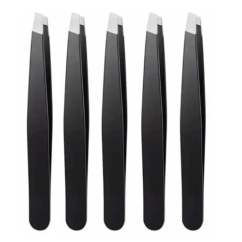 CNK  Wholesale  Stainless Steel Black Eyebrow Tweezer with Slant and