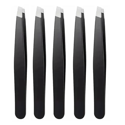 CNK  Wholesale  Stainless Steel Black Eyebrow Tweezer with Slant and