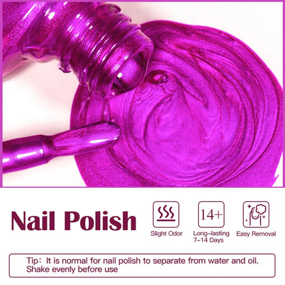 8ml Metallic Nail Polish Mirror Effect Fast Drying Long-Lasting Nails