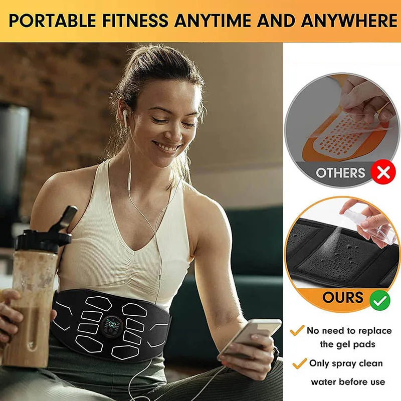 EMS Abdominal Toning Belt Electric Muscle Stimulation Muscle Toner