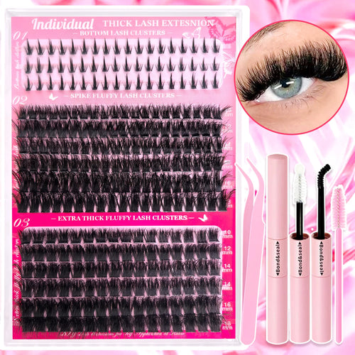 Show-Stopping Top & Bottom Lash Kit – 250/740 Cluster Bombshell Fluffy