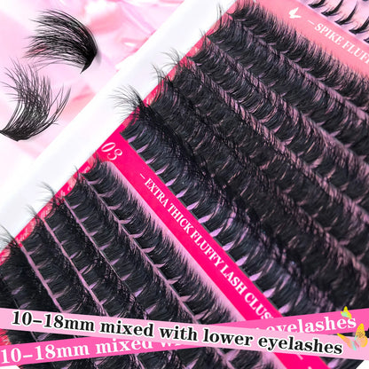 Show-Stopping Top & Bottom Lash Kit – 250/740 Cluster Bombshell Fluffy
