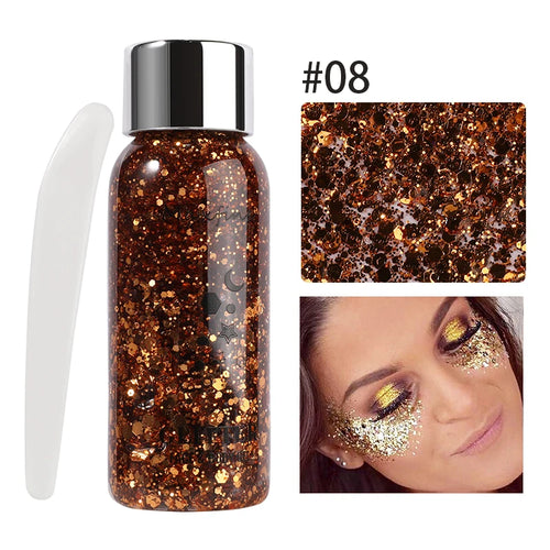 Body Glitter Gel Sequins Long Acting Face Eyes Hair Prom Party Mermaid