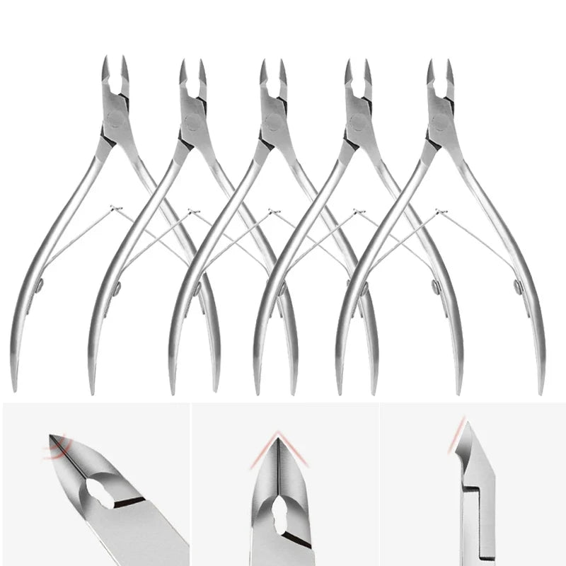 Professional Cuticle Cutter Nail Nippers Scissors Manicure Pusher