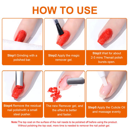 Gel Nail Polish Remover, Quick & Easy Polish Remover In 2-3 Minutes,