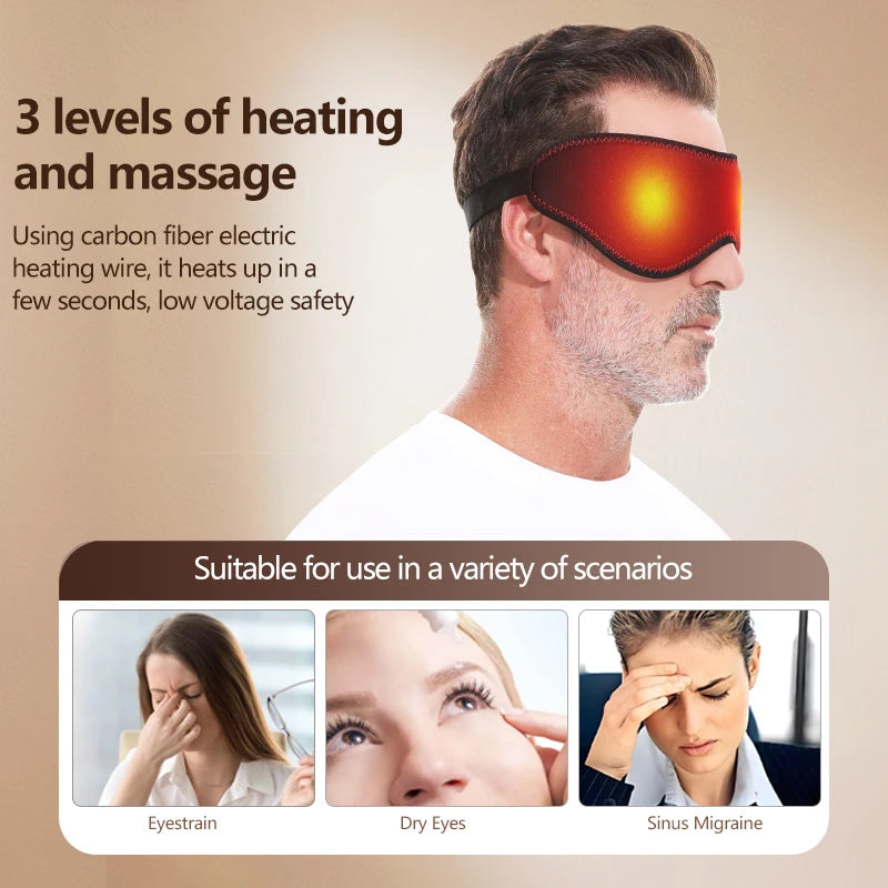 Portable Electric Heated Eye Massager USB-Powered Winter Warm Eye Mask