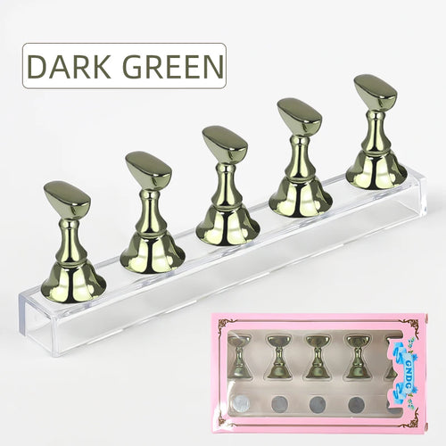 5pcs Nail Holder False Nail Tip Practice Stand Crystal Base Magnetic