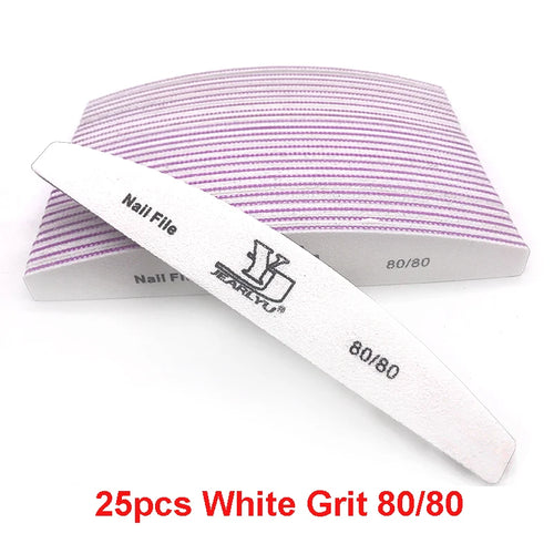 5/25Pcs/Lot Nail File Mix Color 80/100/150/180/240 Grit Professional