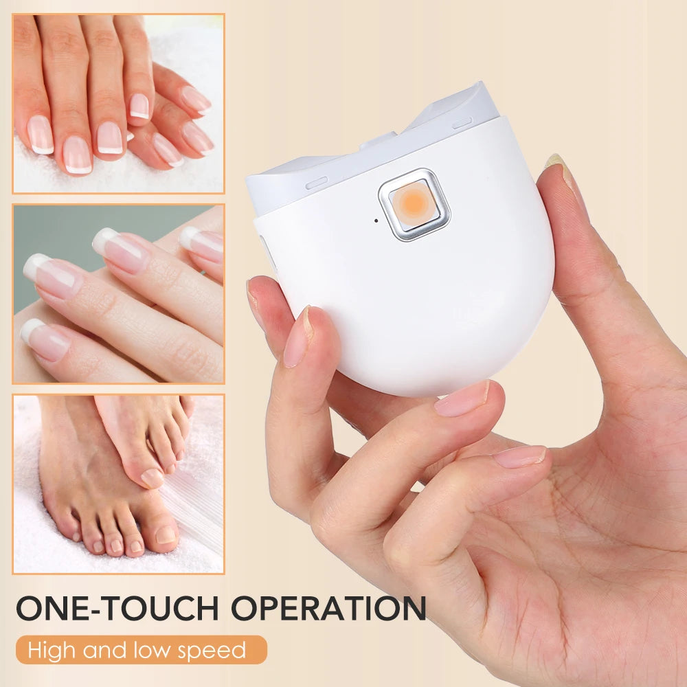 Electric Nail Clipper With LED Light Automatic Nail Polishing Grinder
