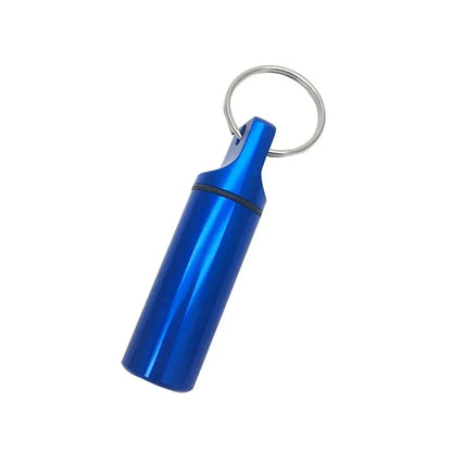 1pcs Waterproof Aluminum Pill Box Keychain Carabiner Medicine Case