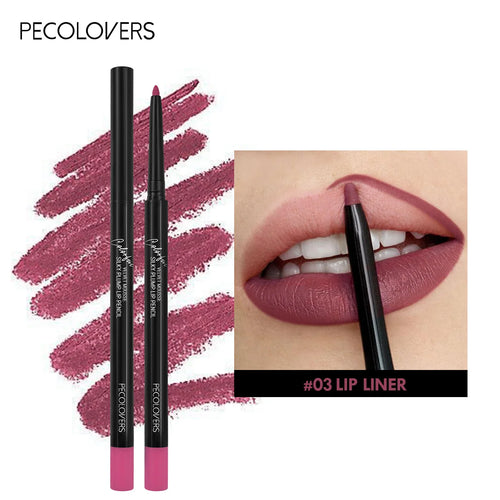 12-Color Matte Lipliner - Waterproof, Moisturizing, Long-Lasting &