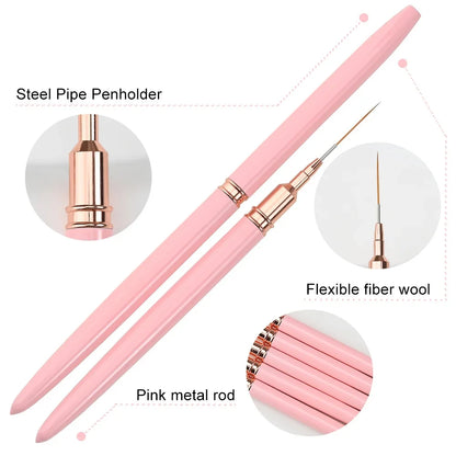 LULAA Nail Art Liner Brushes Painting Detail Nail Brushes for Nail Art