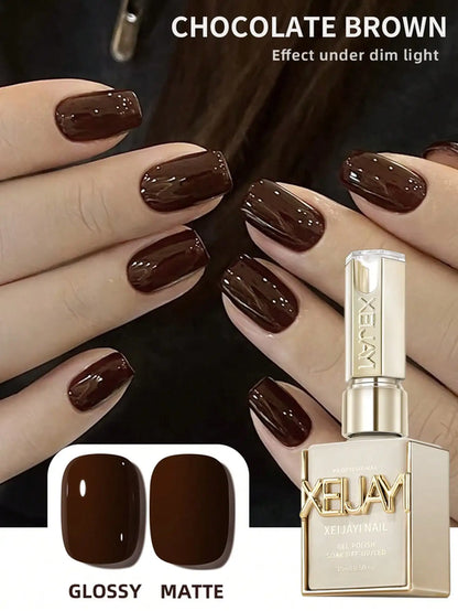 1pc 15ml Reddish Brown Gel Nail Polish Starter Pure Soak Off No Wipe