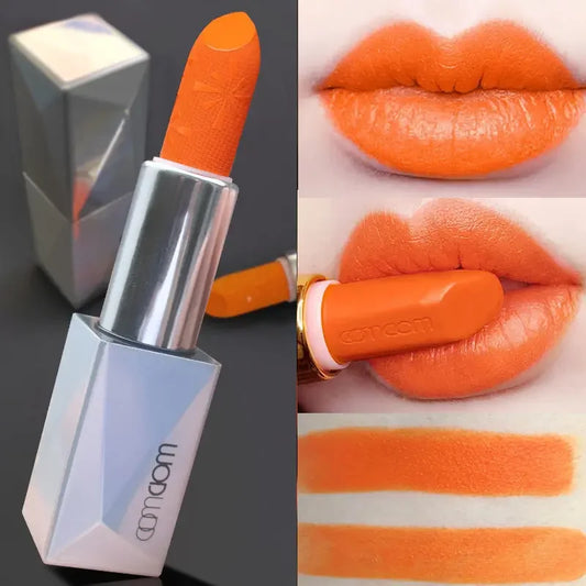 Magnetic Buckle Lipstick True Orange Cream   Water Proof Does Not Discolor Makeup Cosmetic