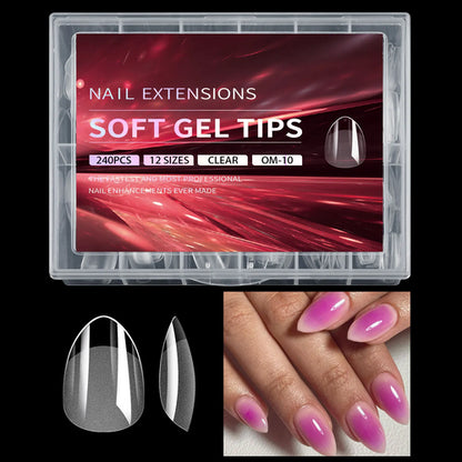 Luxury False Nail Tips Soft Gel Fingertip Semi-matte Capsules Almond