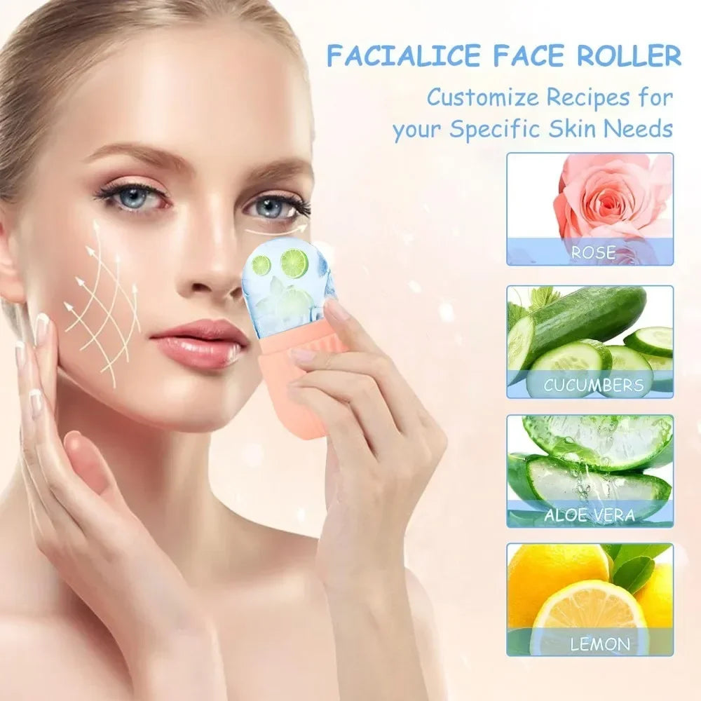 1/3PCS Ice Face Roller Stainless Steel Gua Sha Board Set Face Massage