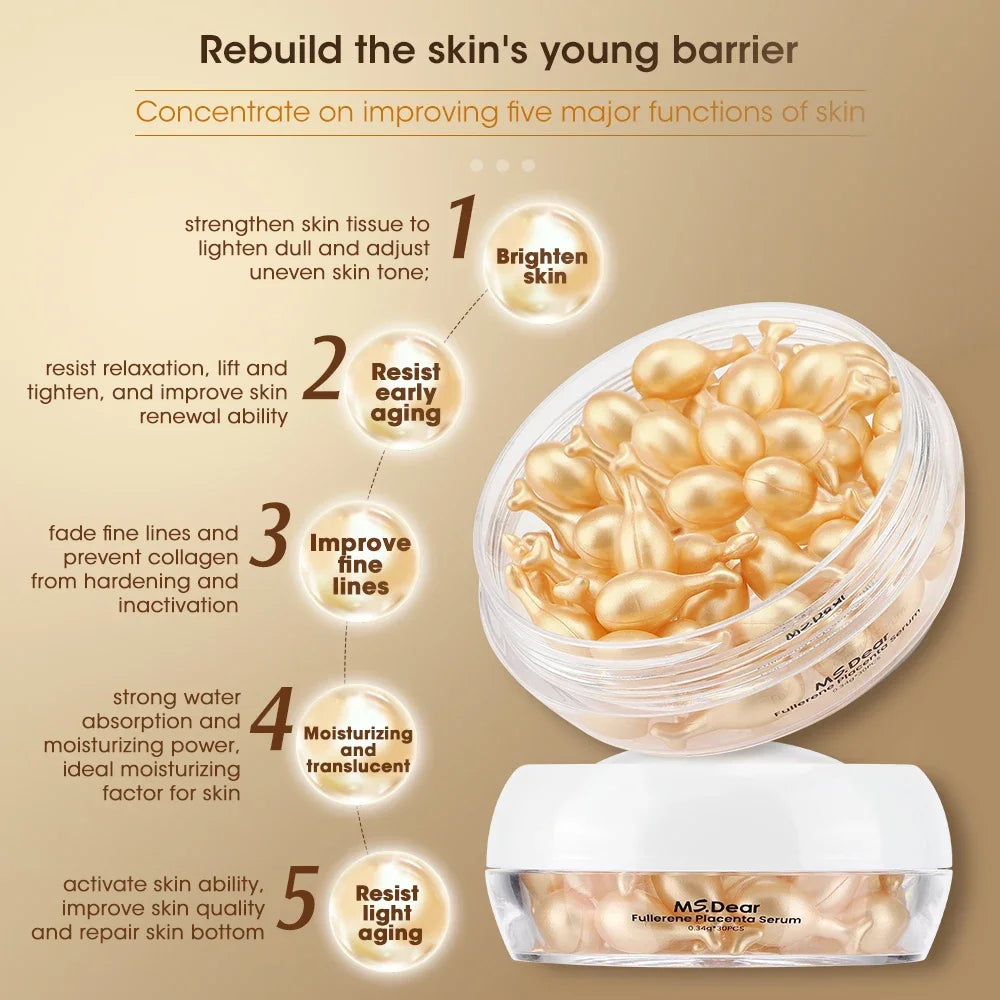 30Pcs Hyaluronic Acid Capsules Serum Hydrating Repair Moisturizing