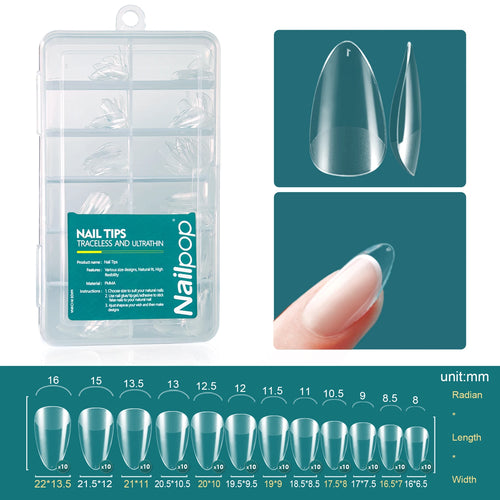Nailpop Soft Gel Tips for Nails Acrylic Material Medium Almond/Coffin
