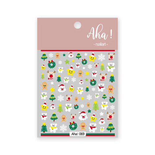 Winter Christmas Atmosphere Nail Stickers Snowman Snowflake Wapiti