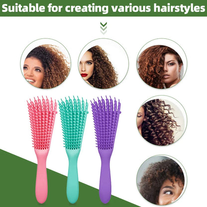 Brush To Detangle And Massage The Scalp For Curly Hair 1PC.