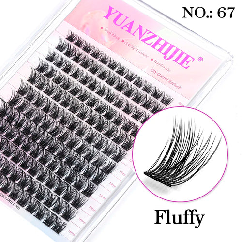 DIY 144 Cluster Lashes YUANZHIJIE free ship Segmented Beam Natural C/D
