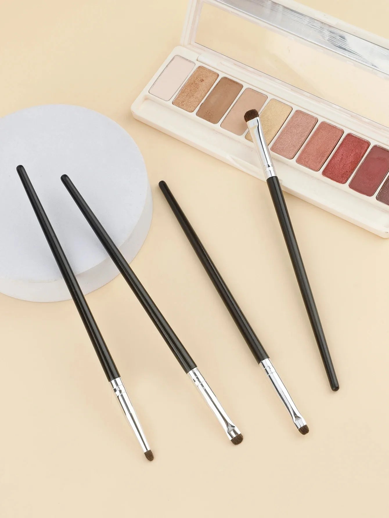4-Piece Eye Detail Brush Set - Precision Mini Makeup Brushes for