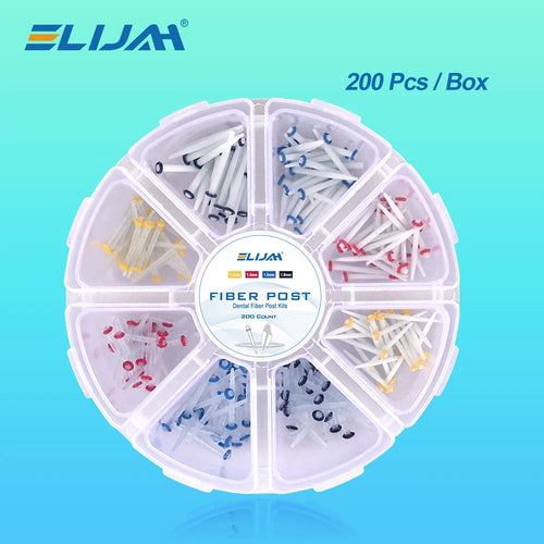 ELIJAH 200Pcs/Box Dental Fiber Post Drills Screw Straight Post Quartz