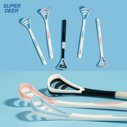 Super Deer Silicone Tongue Scraper 1Pcs Macaron Color Tonger Brush