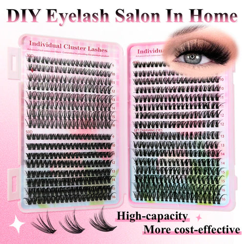 Lash Extension Kit Lash Clusters D Curl Individual Lashes Kit with