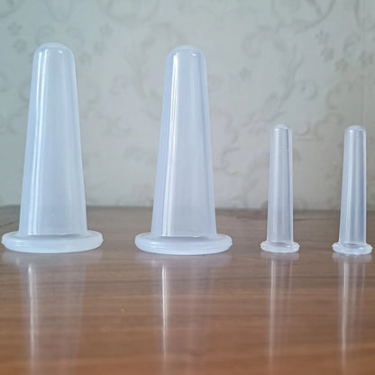 4PCS Silicone Vacuum Cupping Massage Jars Anti Cellulite Massage