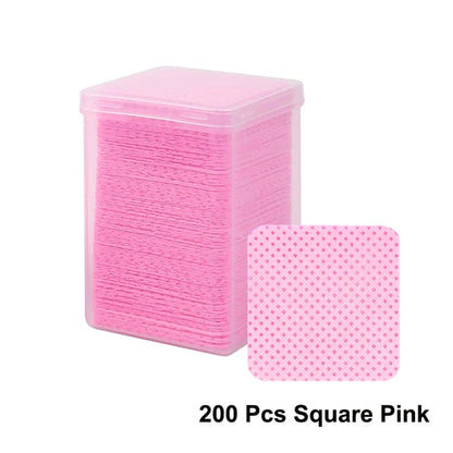 LINMANDA 200Pcs Lint Free Nail Cleaning Wipes Nail Cleaning Pads Gel