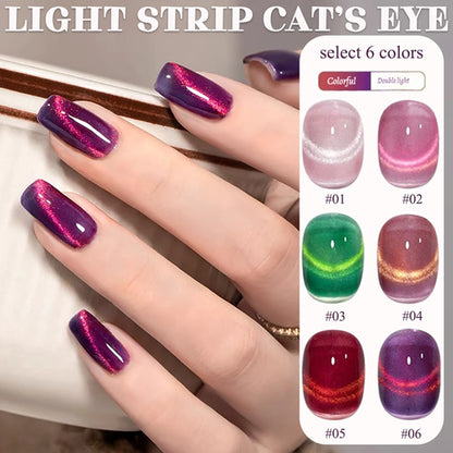 WS Black Glass Cat Magnetic Gel Nail Polish Punk Style Nail Art