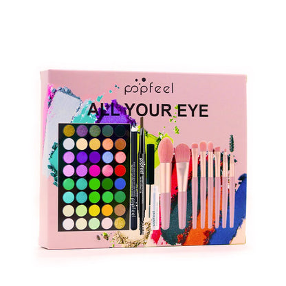 POPFEEL Eye Makeup Set 40 Color Eyeshadow Palette Eyebrow Pencil