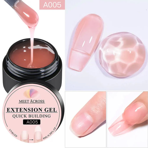 MEET ACROSS 8ML Quick Extension Nail Gel Vernis Nude Milk White Gel