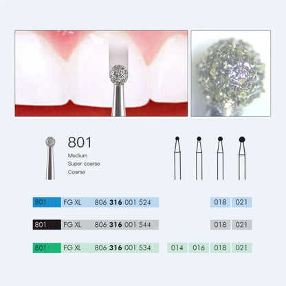 10pcs Dental High Speed Diamond Burs Dentistry Cavity