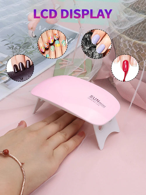 Mini Nail Polish Glue Drying Baking Lamp USB Interface Folding Mouse