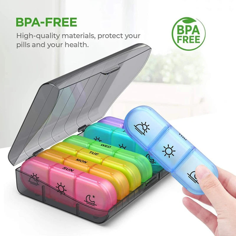 7 Days Pill Medicine Box Weekly Tablet Holder Storage Organizer