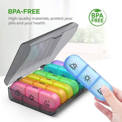 7 Days Pill Medicine Box Weekly Tablet Holder Storage Organizer
