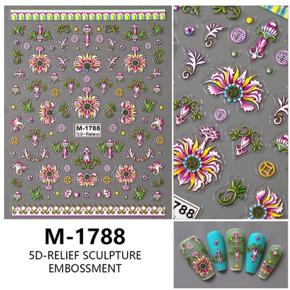 5D Nail Art Stickers Love Hearts Stars French Nail Art Design