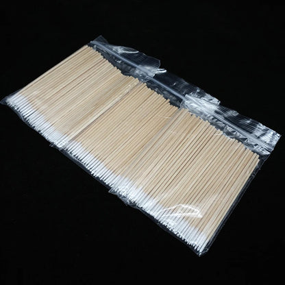 300Pcs Nails Wood Cotton Swab Clean Sticks Nail Polish Remover Art