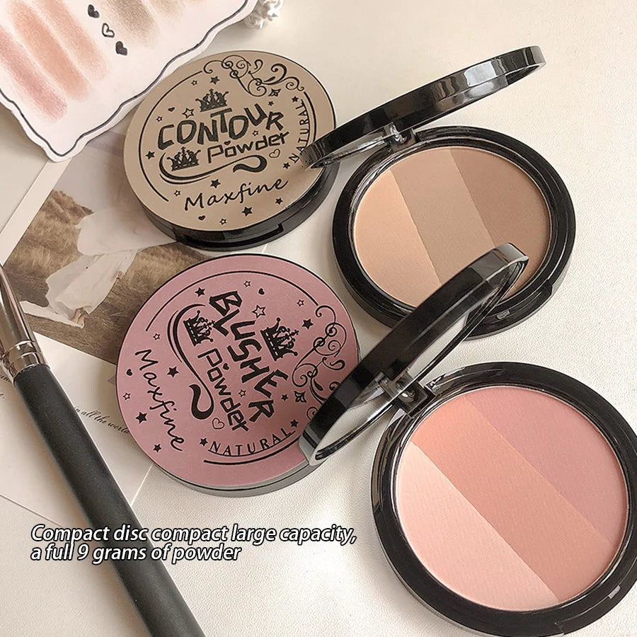 Three-color Blush Palette Delicate Long-lasting Waterproof Non-fading