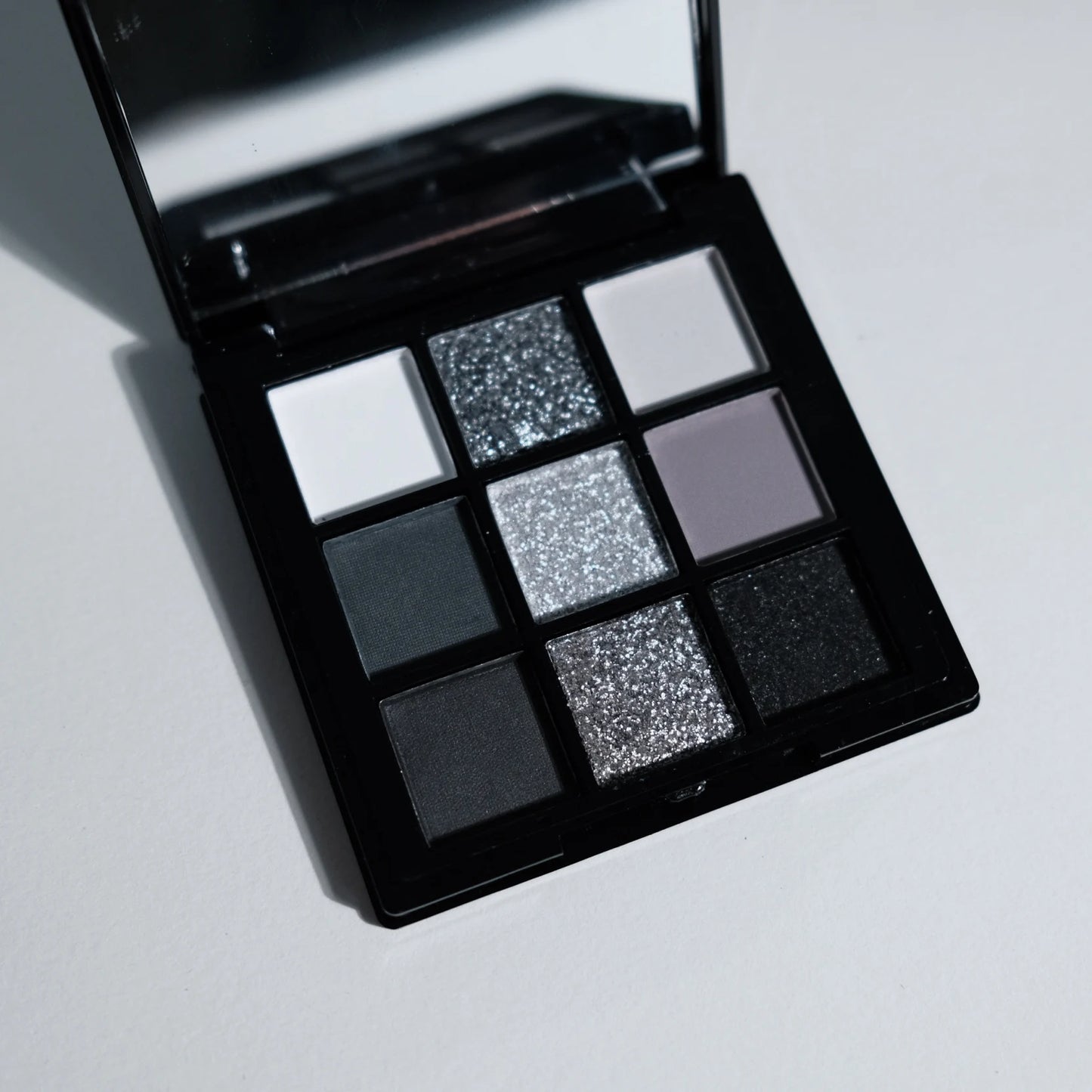 9 Colors Eye shadow Palette, Dark Black Grey Silvery Color Shimmer