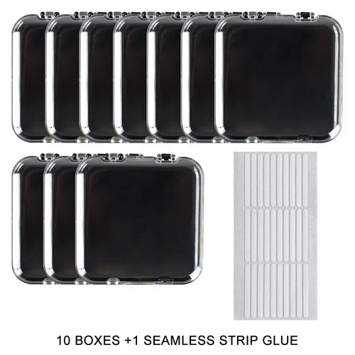 10PCS Press-On Nail Storage Acrylic Boxes with Adhesive Sheets